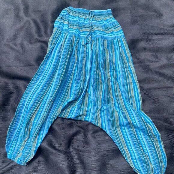 492-You Are Unique💙 Striped Harem Pants - Picture 1 of 6